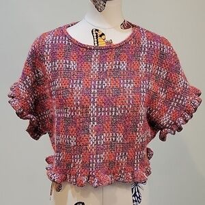 ZARA knitted metalic crop top.  Stretchy thick material.  Size is Small. NWT.